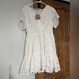 White textured dress